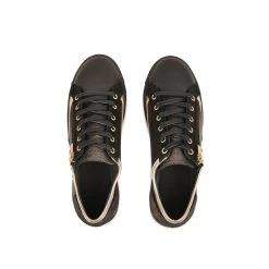 Pataugas JESTER/MIX F4H NOIR/DORÉ -Rue des Chaussures Soldes Boutique 628254 BASKET FEMME JESTER MIX F4H NOIR DORE 6