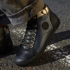 Pataugas BANJOU LATSA/MIX F4H NOIR/DORÉ 11 Pataugas BANJOU LATSA/MIX F4H NOIR/DORÉ -Rue des Chaussures Soldes Boutique F Palme MIX Noir Dore